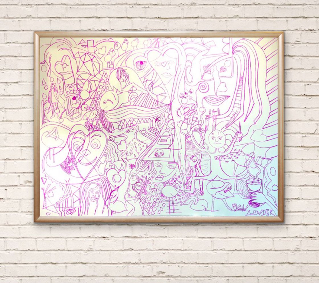 A painting titled 'Doodle by Ryan Louder' by Ryan Louder