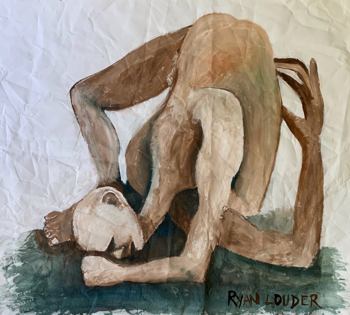 A painting titled 'The Despair Of Silent Conversation by Ryan Louder' by Ryan Louder