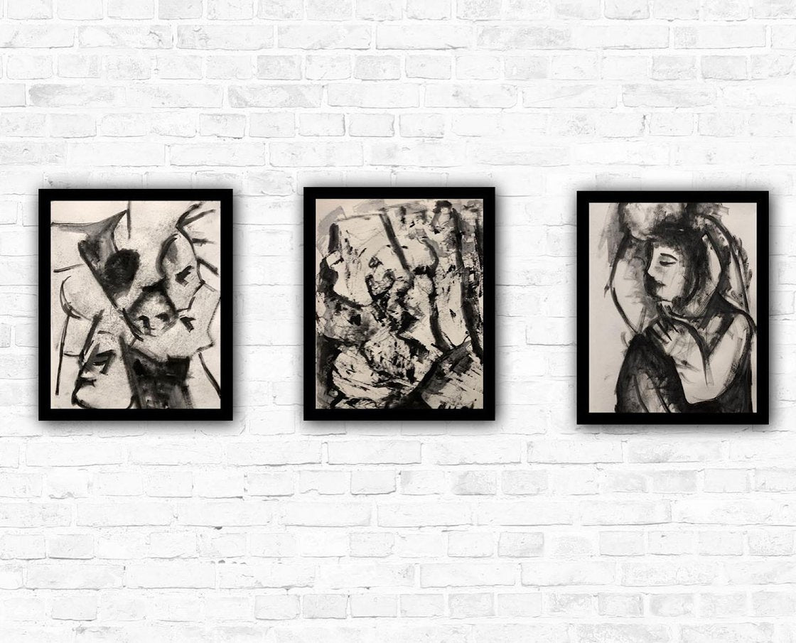 A painting titled 'Civilisation In Three Studies by Ryan Louder' by Ryan Louder