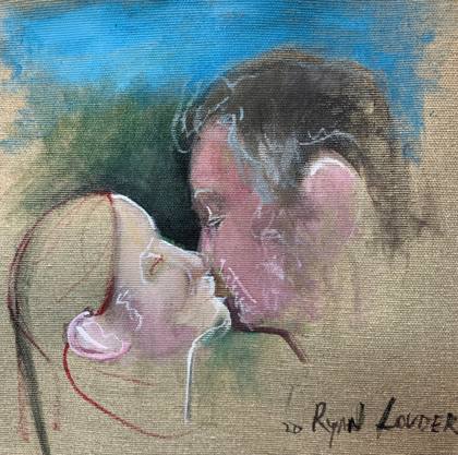 A Kiss, painting by Ryan Louder