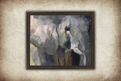 A Worried Mother, painting by Ryan Louder
