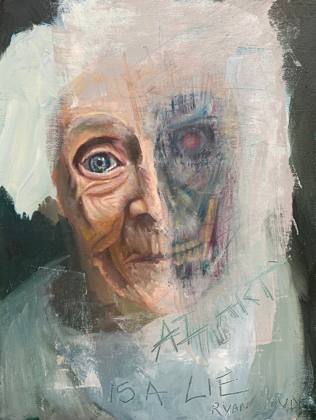 A.I Art Is A Lie 12x16 Oil On Panel, painting by Ryan Louder