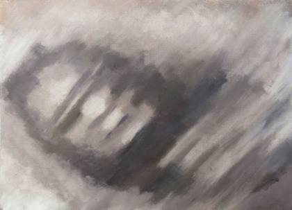 Abstract Portrait In Grey 9x12, painting by Ryan Louder