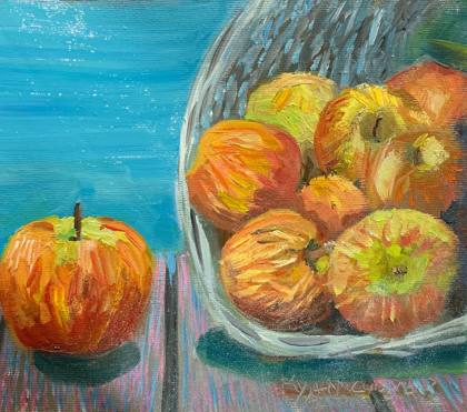 Apples, painting by Ryan Louder