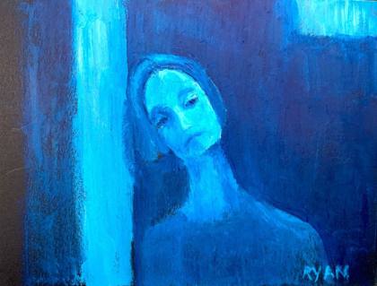 Baby In The Corner 6x8 Study, painting by Ryan Louder