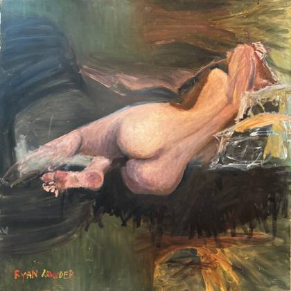Back of Woman In Abstraction, painting by Ryan Louder
