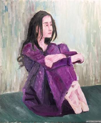 Ballet Audition - Ballet Dancer 24x20, painting by Ryan Louder