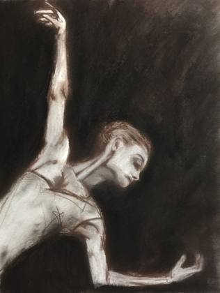 Ballet Dancers Drawing In pastel A3, painting by Ryan Louder