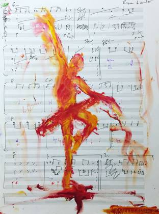 Ballet Notes Series no.6, painting by Ryan Louder