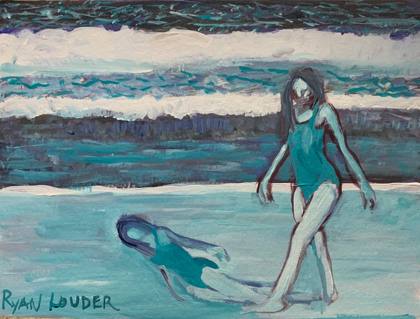 Blue Beach, painting by Ryan Louder