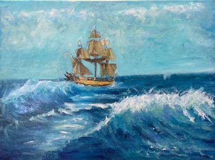 Blue Skies, painting by Ryan Louder