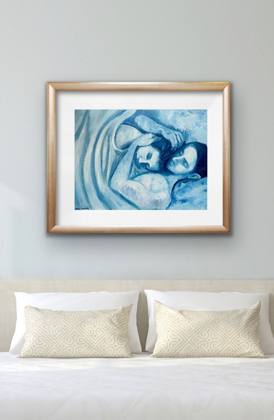 Blue Sleeping, painting by Ryan Louder