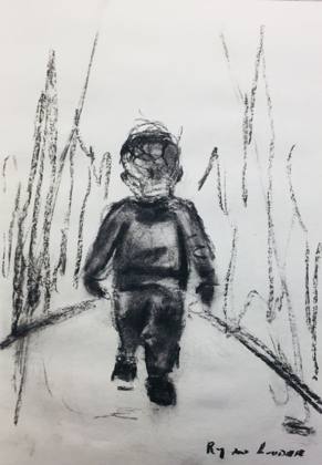 Boy, painting by Ryan Louder