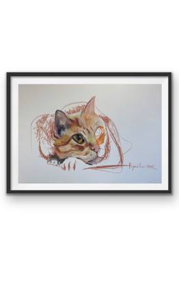 CAT Study, painting by Ryan Louder