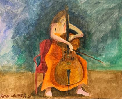 Cello Concerto, painting by Ryan Louder