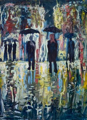 City Reflections, painting by Ryan Louder