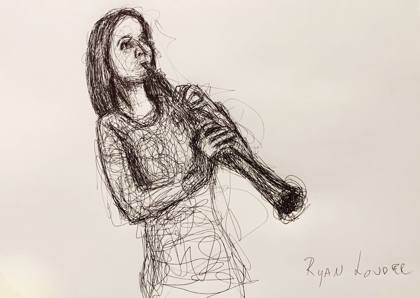 Clarinet Player - Musician, painting by Ryan Louder