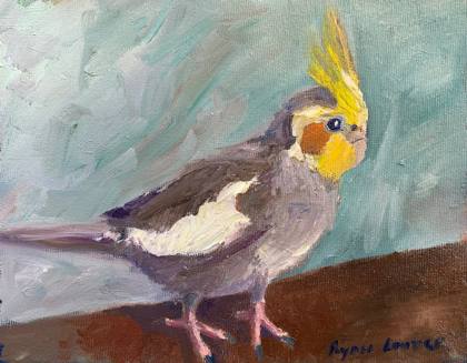Cockatiel, painting by Ryan Louder