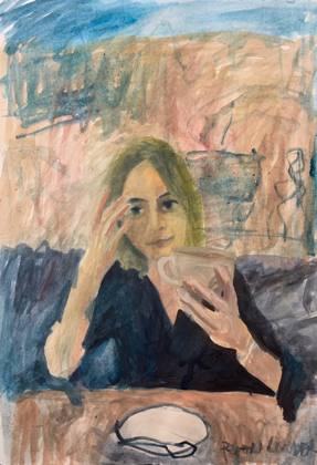 Coffee In Town On A Autumn Day, painting by Ryan Louder
