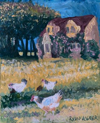 Cottage On A Summers Day, painting by Ryan Louder