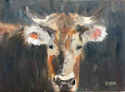 Cow, painting by Ryan Louder