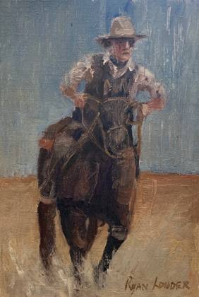 Cowboy, painting by Ryan Louder