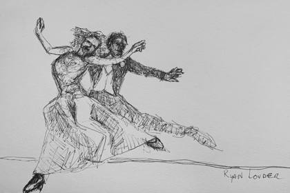 Dancers, painting by Ryan Louder