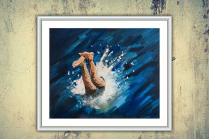 Diving In, painting by Ryan Louder