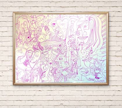 Doodle, painting by Ryan Louder