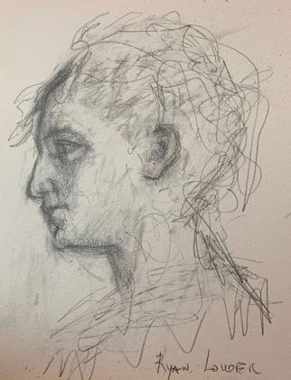 Drawing of Girl, painting by Ryan Louder