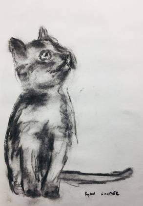 Drawing of Kitten, painting by Ryan Louder