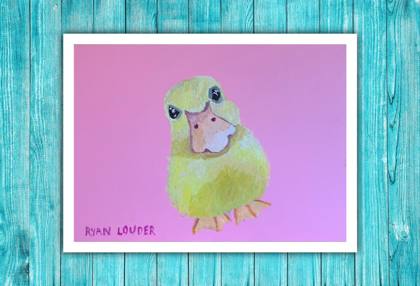 Duckling, painting by Ryan Louder