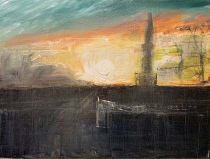 Dusk In The Park, painting by Ryan Louder