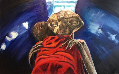E.T & Me, painting by Ryan Louder