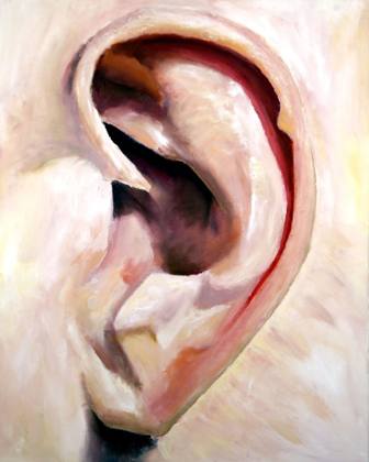 Ear, painting by Ryan Louder