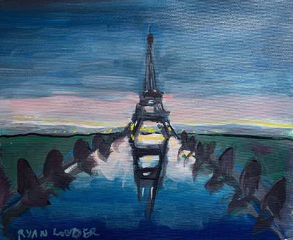 Eiffel Tower, painting by Ryan Louder
