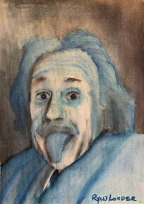 Einstein, painting by Ryan Louder
