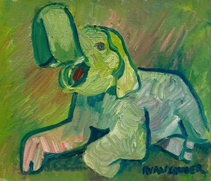 Elephant Resting, painting by Ryan Louder