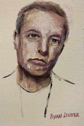 Elon Musk, painting by Ryan Louder