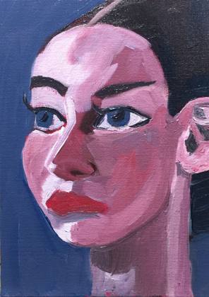 Face of a Woman 7x5, painting by Ryan Louder