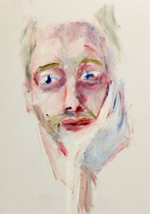 Face Study 2 Oil On Paper 11.7x16.5 A3, painting by Ryan Louder