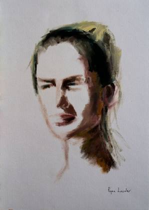 Face Study 4 Oil On Paper 9x12 A4 - Man’s Face - Picture Of A Man, painting by Ryan Louder