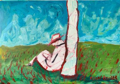 Farmer Asleep On A Summers Day, painting by Ryan Louder
