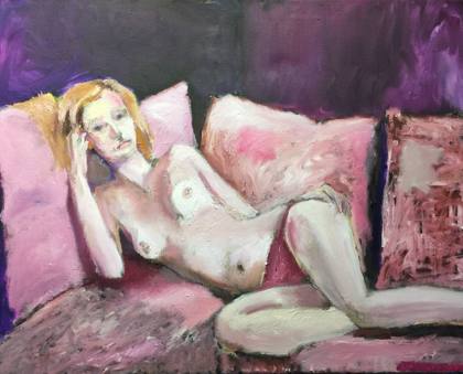 Figure In A Purple Room, painting by Ryan Louder