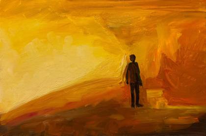 Fire Light, painting by Ryan Louder