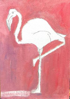 Flamingo, painting by Ryan Louder