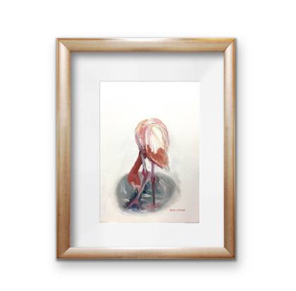 Flamingo Study, painting by Ryan Louder