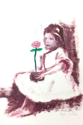 Flower Girl Study, painting by Ryan Louder