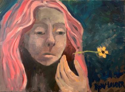Flower In The Wind, painting by Ryan Louder