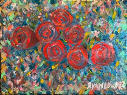 Flowers, painting by Ryan Louder
